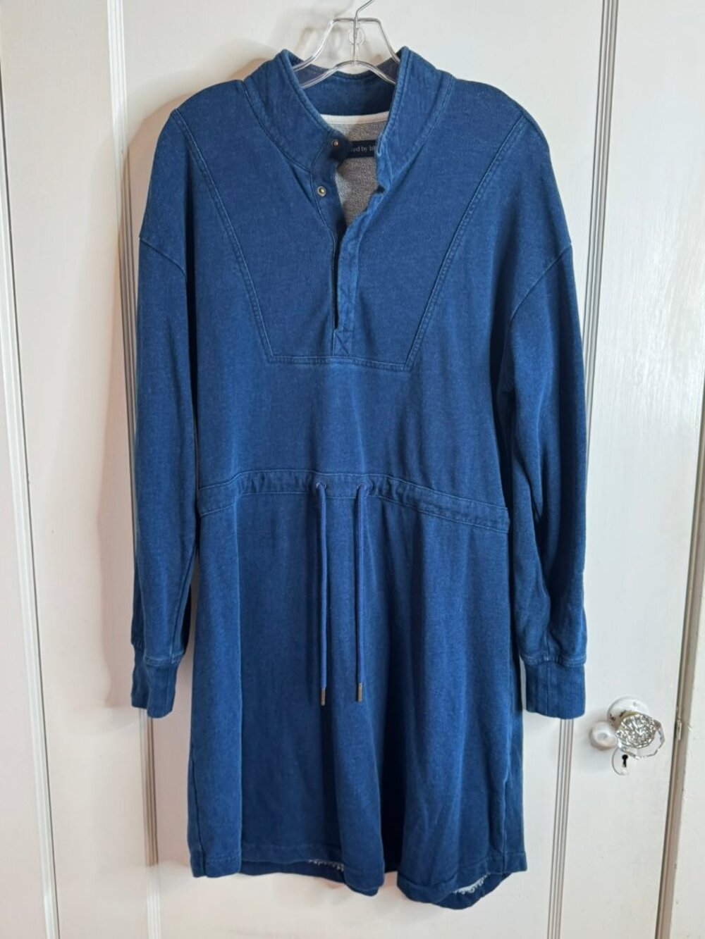 United by Blue Blue Long Sleeve Sweatshirt Short Dress Drawstring Waist sz L